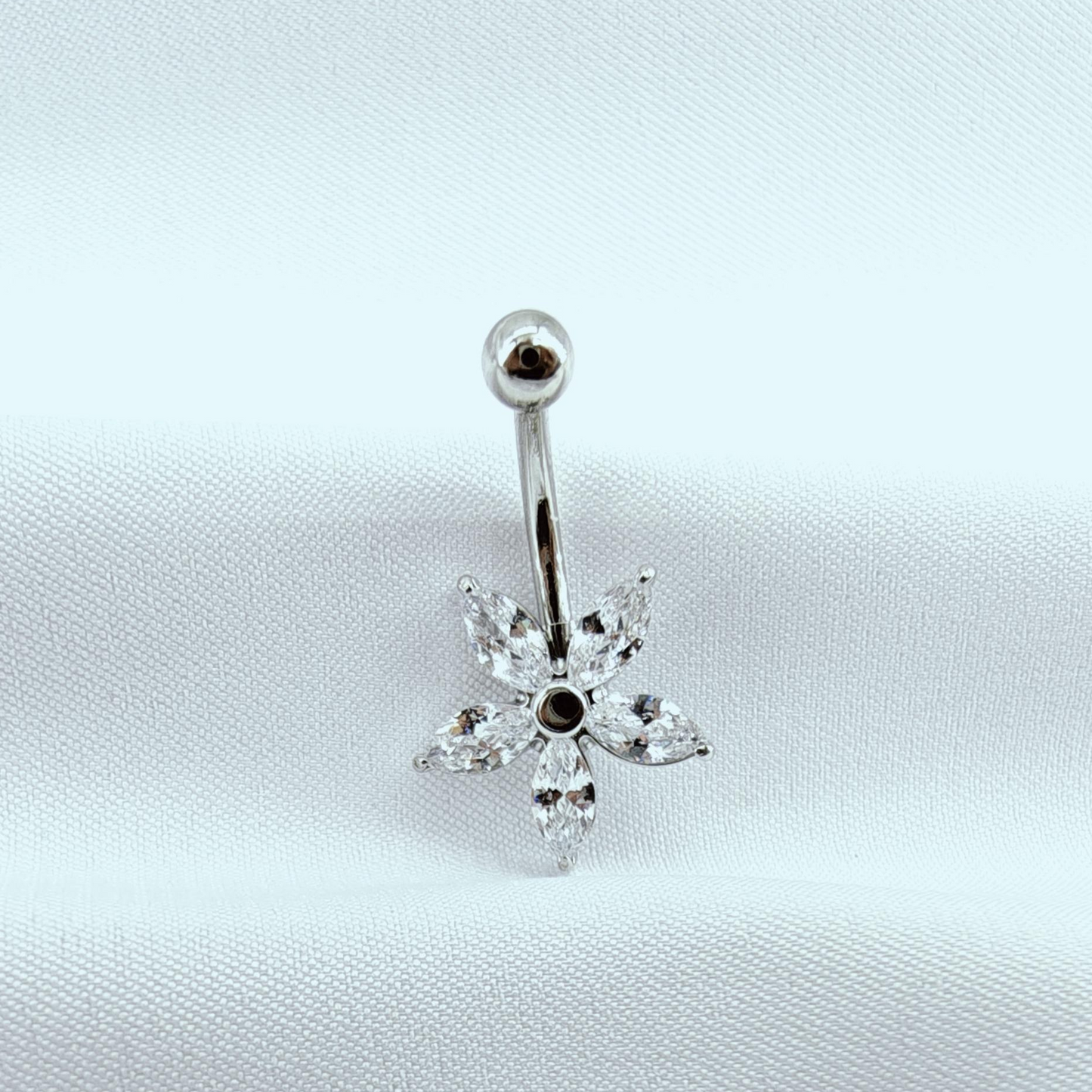 Stainless Steel Zircon Belly Ring