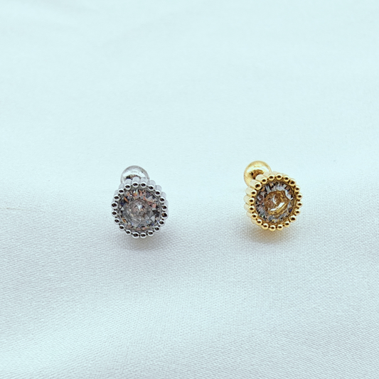 Stainless Steel Ear Studs with Zircon