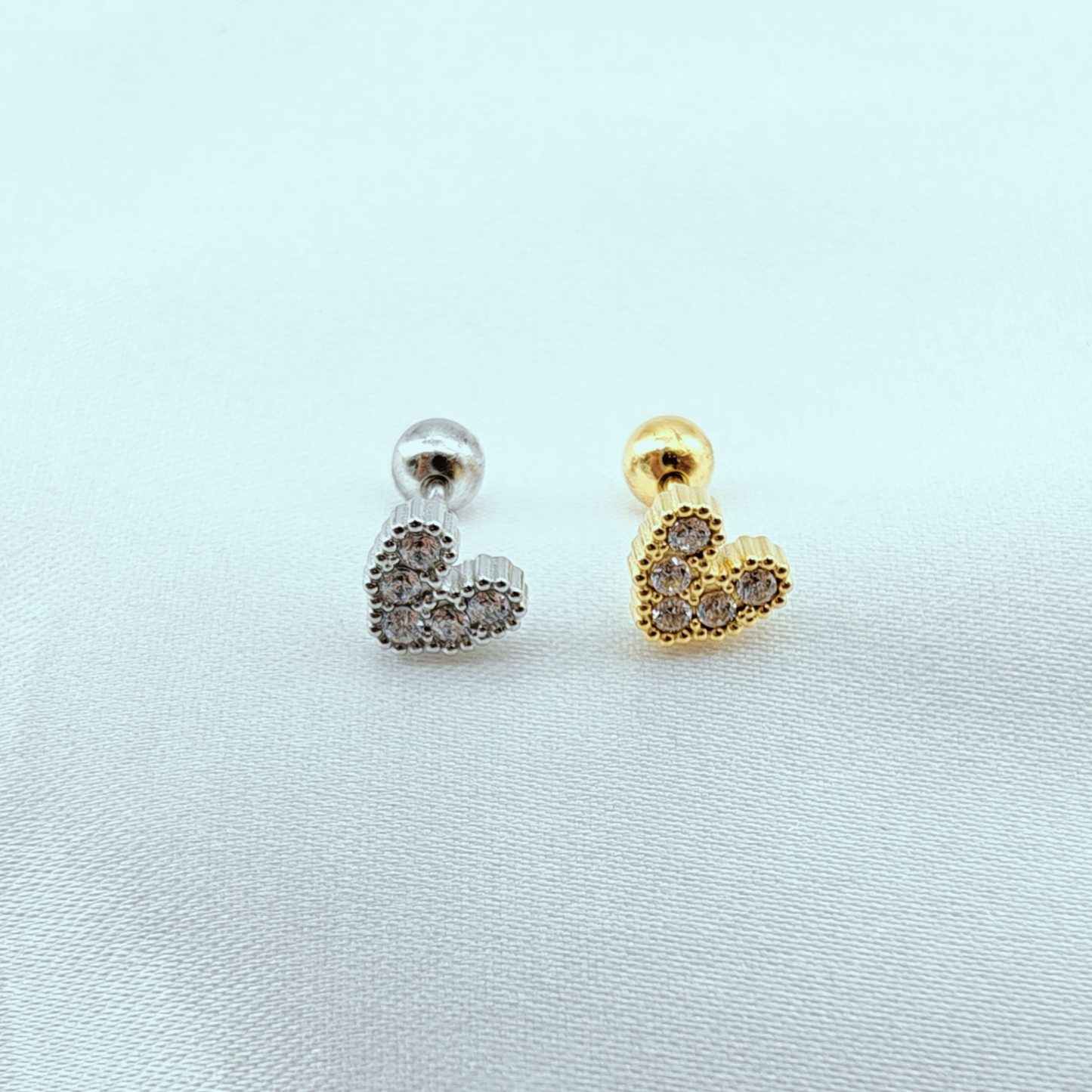 Stainless Steel Ear Studs with Zircon