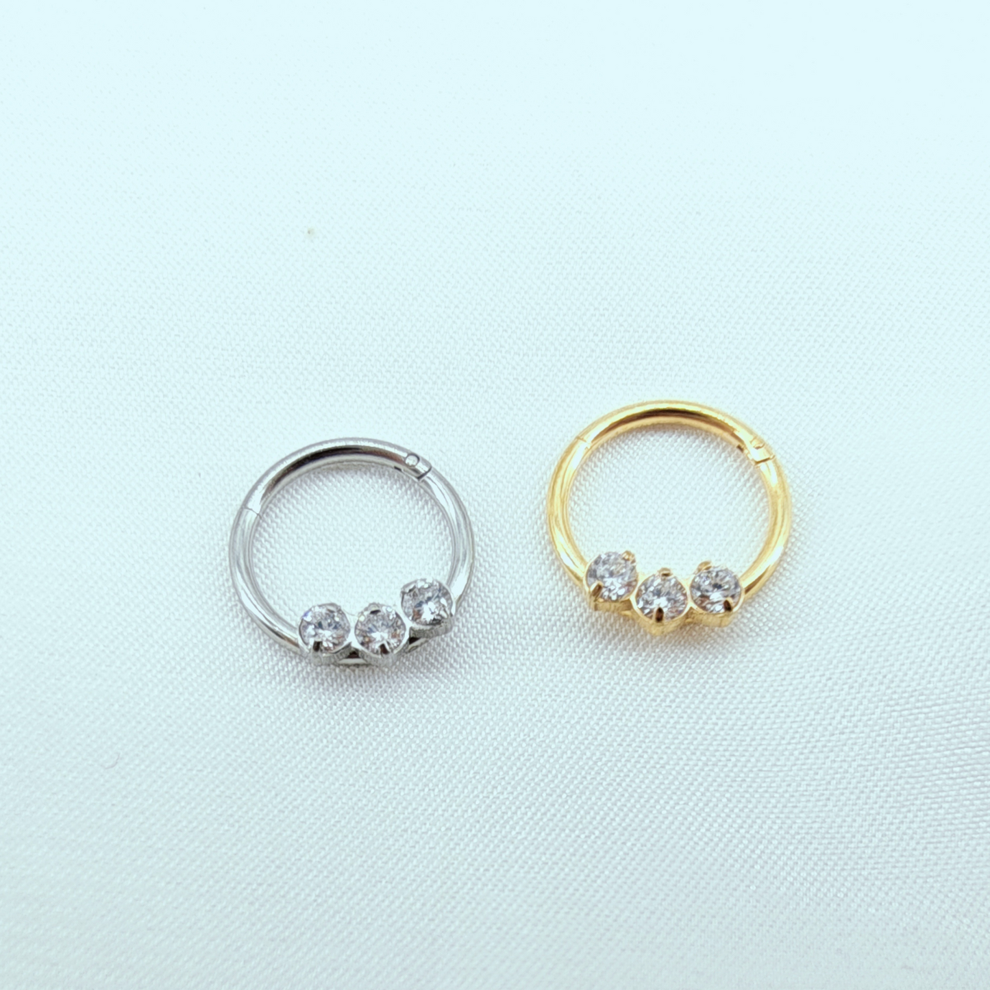 Stainless Steel Septum Ring Inlaid with Zirconia